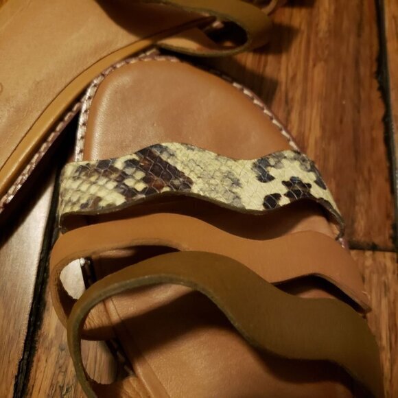 Madewell The Wave Slide Leather Sandal Snakeskin Womens Shoes Size 8.5 Pre-Owned - Picture 8 of 13